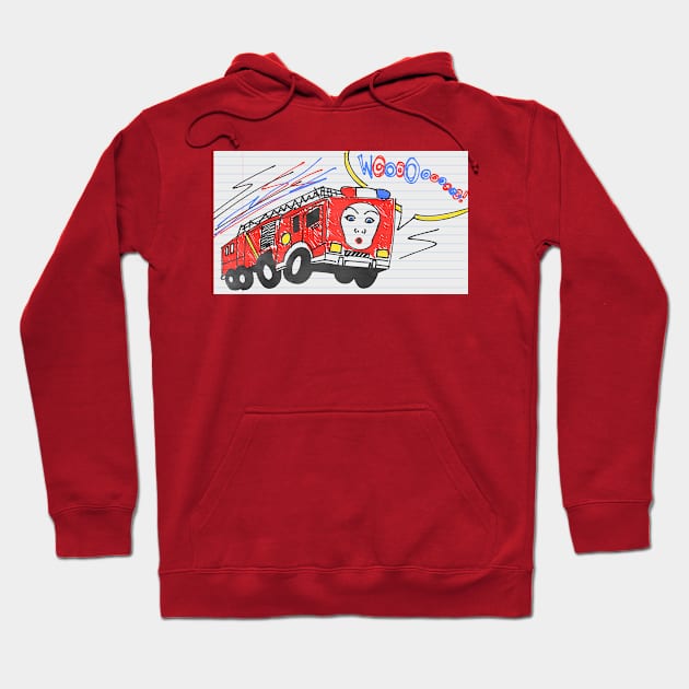 Fire Truck Maggie Hoodie by The Small Beans Store